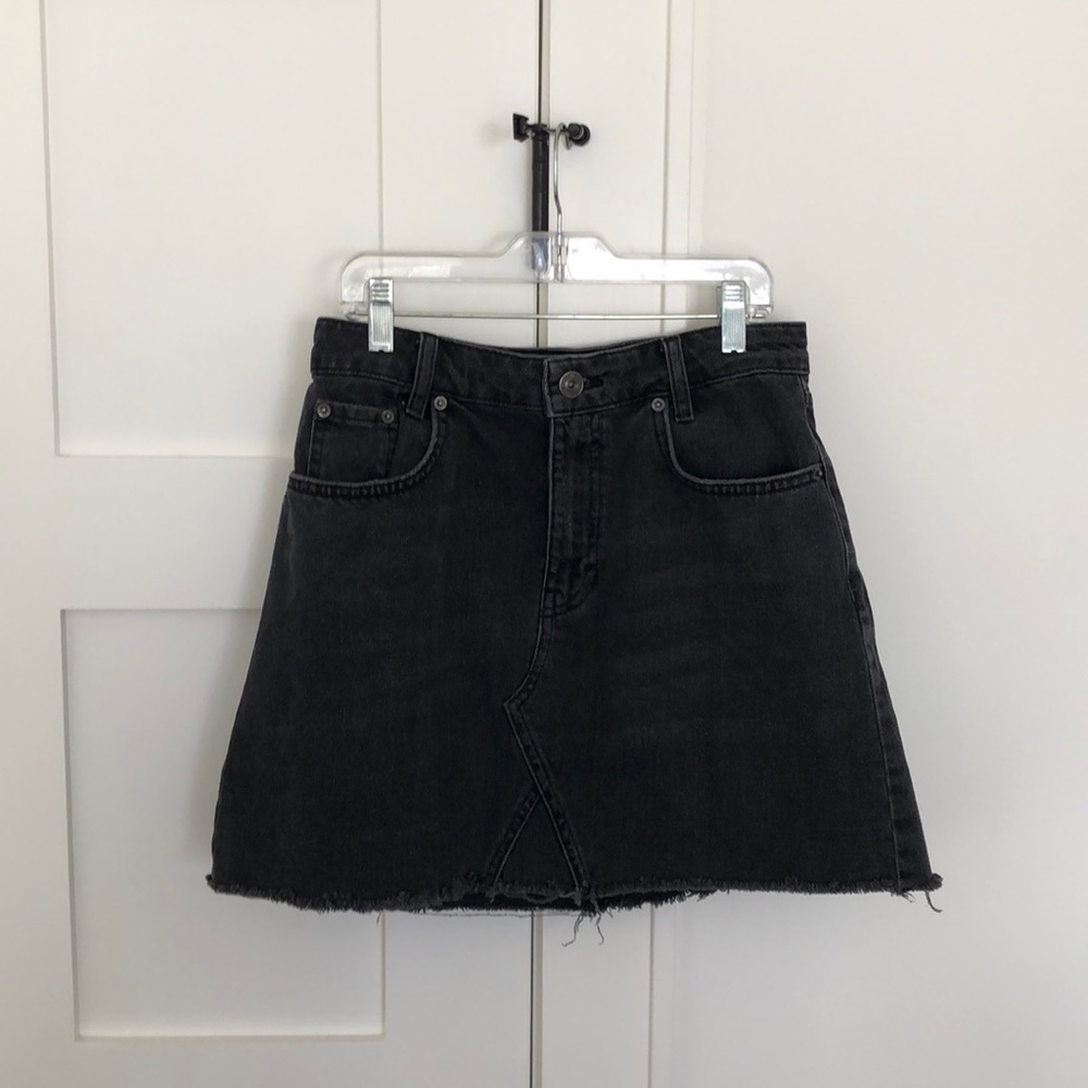 BDG black denim skirt